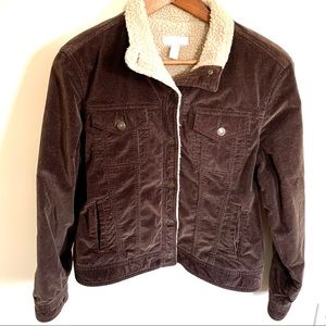 Vintage Brown Corduroy Sherpa-Lined Jacket